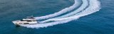 Ferretti yacht at full speed
