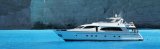 Luxury yacht at anchor in Mediterranean sea