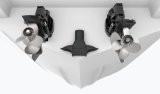 Sleipner external thruster with cowls fitted on stern of a boat