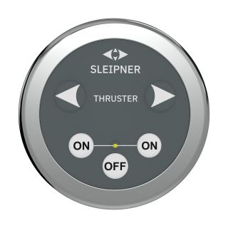 Product image of touch control thruster panel, round grey design