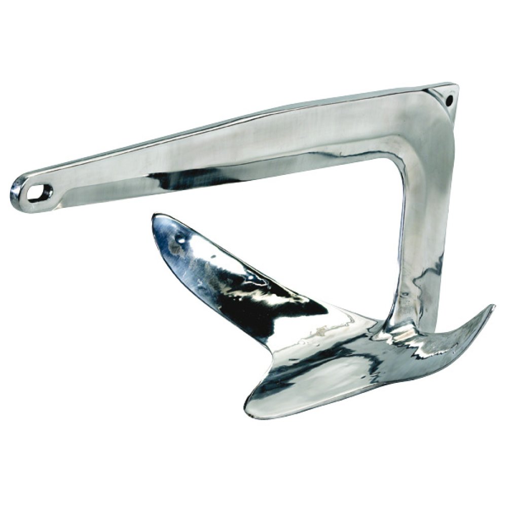 Plow anchor 30kg, polished stainless steel - Sleipner Group