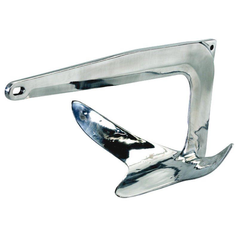 Plow anchor 7,5kg, polished stainless steel Sleipner Group