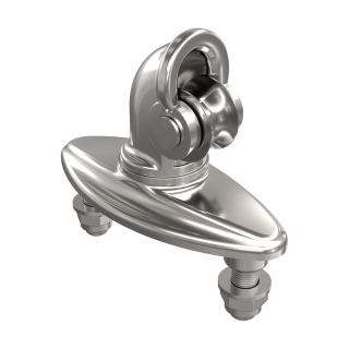 Thru-hull anchor line guide, swiveling gooseneck